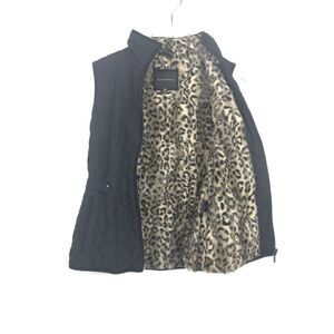 Weatherproof Quilted vest w/ faux leopard interior